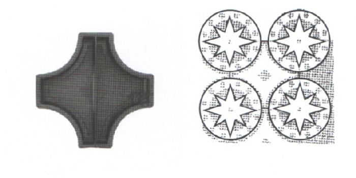 Форма для плитки 20/5 Крест половинка фото 1